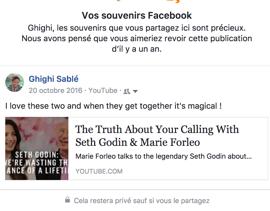 partagez de souvenir Facebook ghizlane sablé
